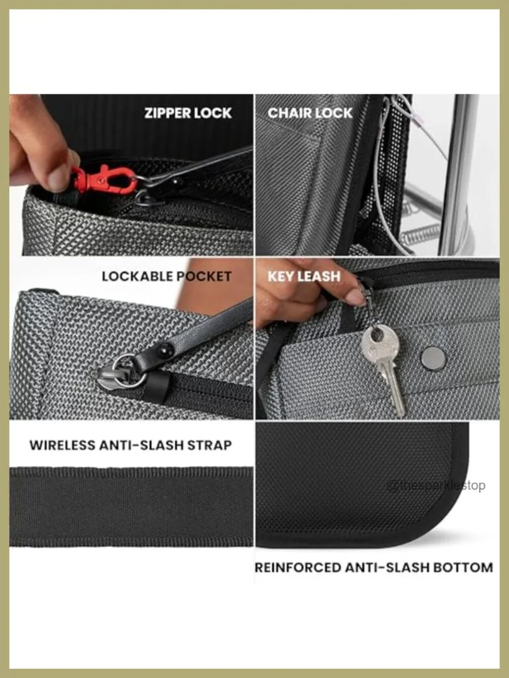 Recycled Nylon Anti-Theft Crossbody Bag RFID Protected Lightweight